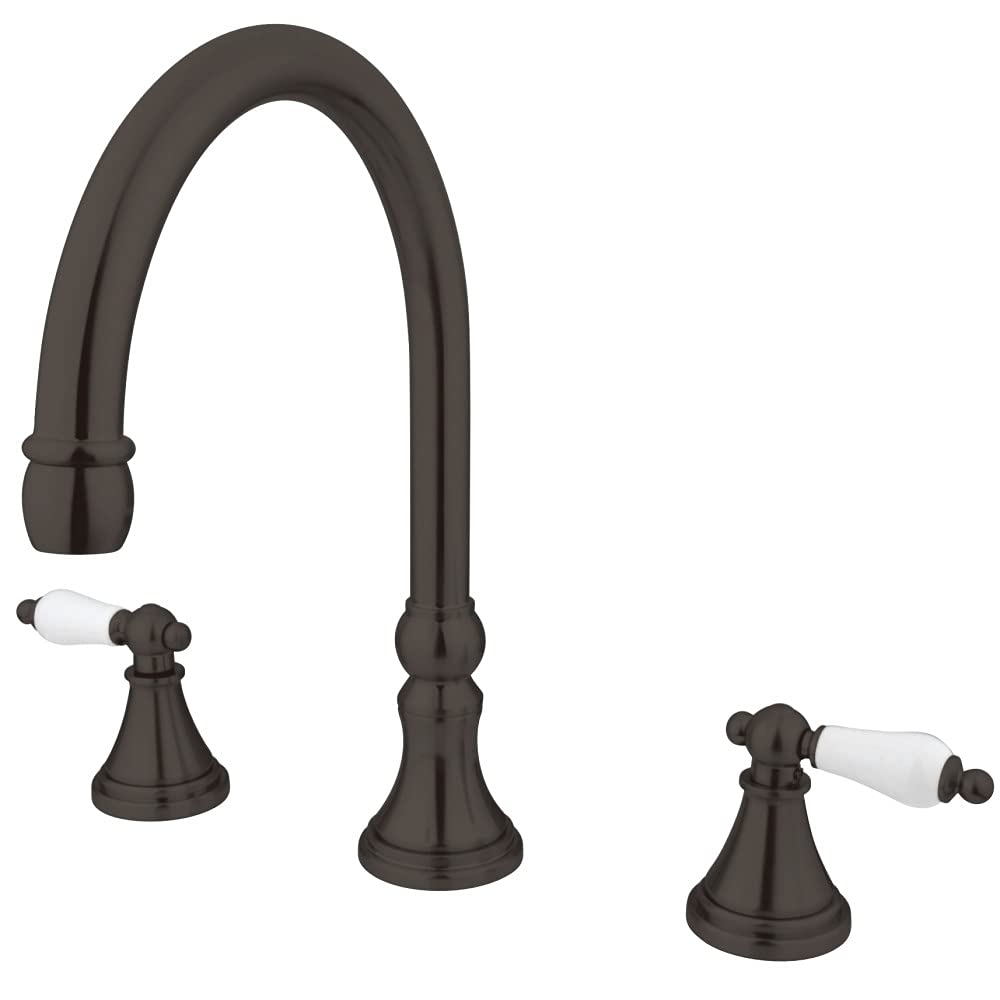 Kingston Brass KS2345PL 8-Inch Adjustable Center Roman Tub Faucet in Oil Rubbed Bronze - Perfect for Bathroom Renovation & Luxury Bathtub Installation