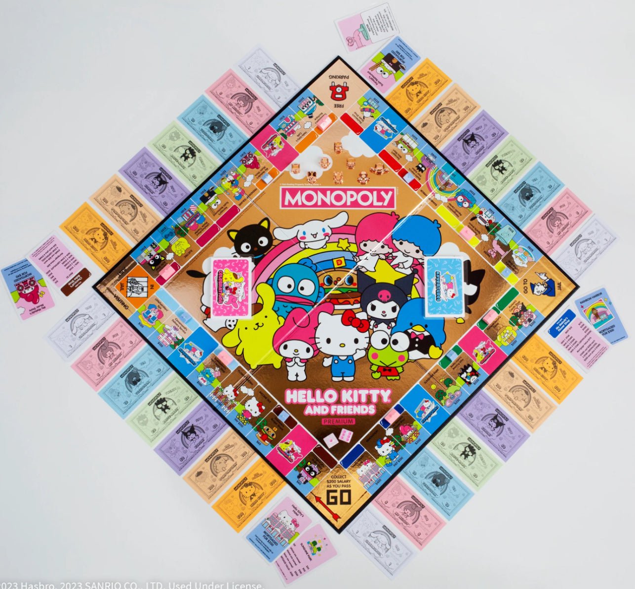 Hello Kitty & Friends Monopoly Board Game - Collectible Edition for Kids & Adults - Fun Family Game Night Activity for Parties & Gatherings