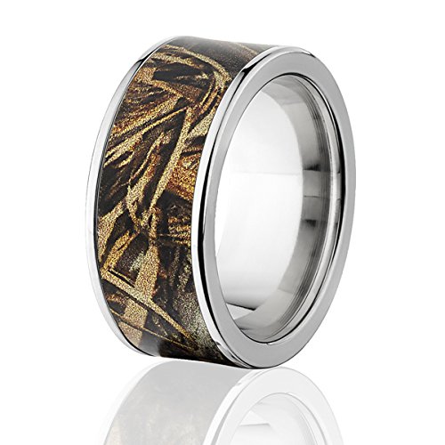 RealTree Max 5 Camo Titanium Ring for Men - Hunting & Outdoor Wedding Band - Durable Lightweight Camouflage Ring for Hunters, Military & Outdoor Enthusiasts