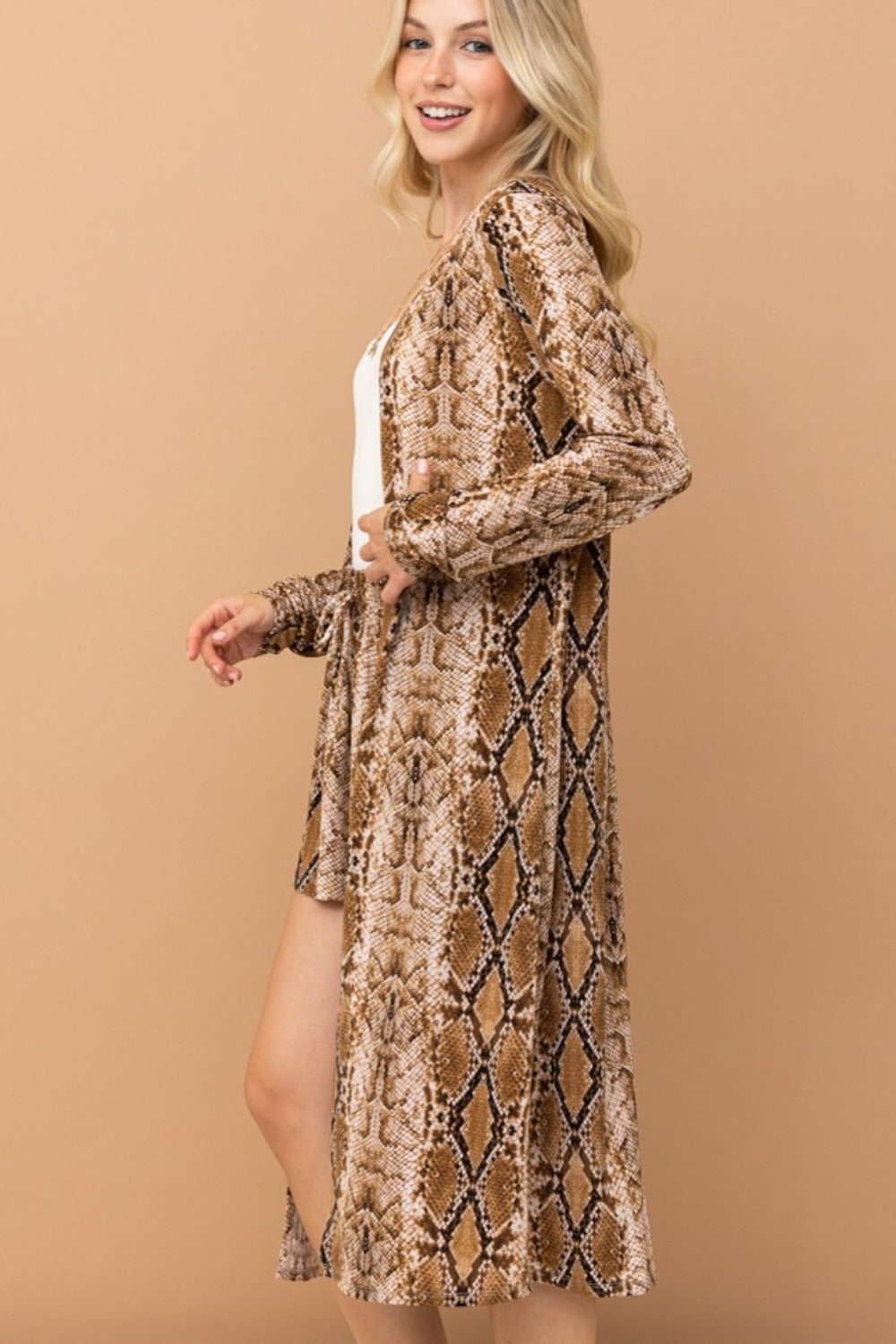 Snake Print Kimono - Stylish Open Front Cover Up for Women | Perfect for Beach, Pool, Resort Wear & Summer Outfits