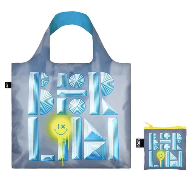 LOQI Reusable Shopping Tote Bag - Eco-Friendly Foldable Grocery Bag for Shopping, Travel & Beach - Lightweight & Durable Carryall with Stylish Designs