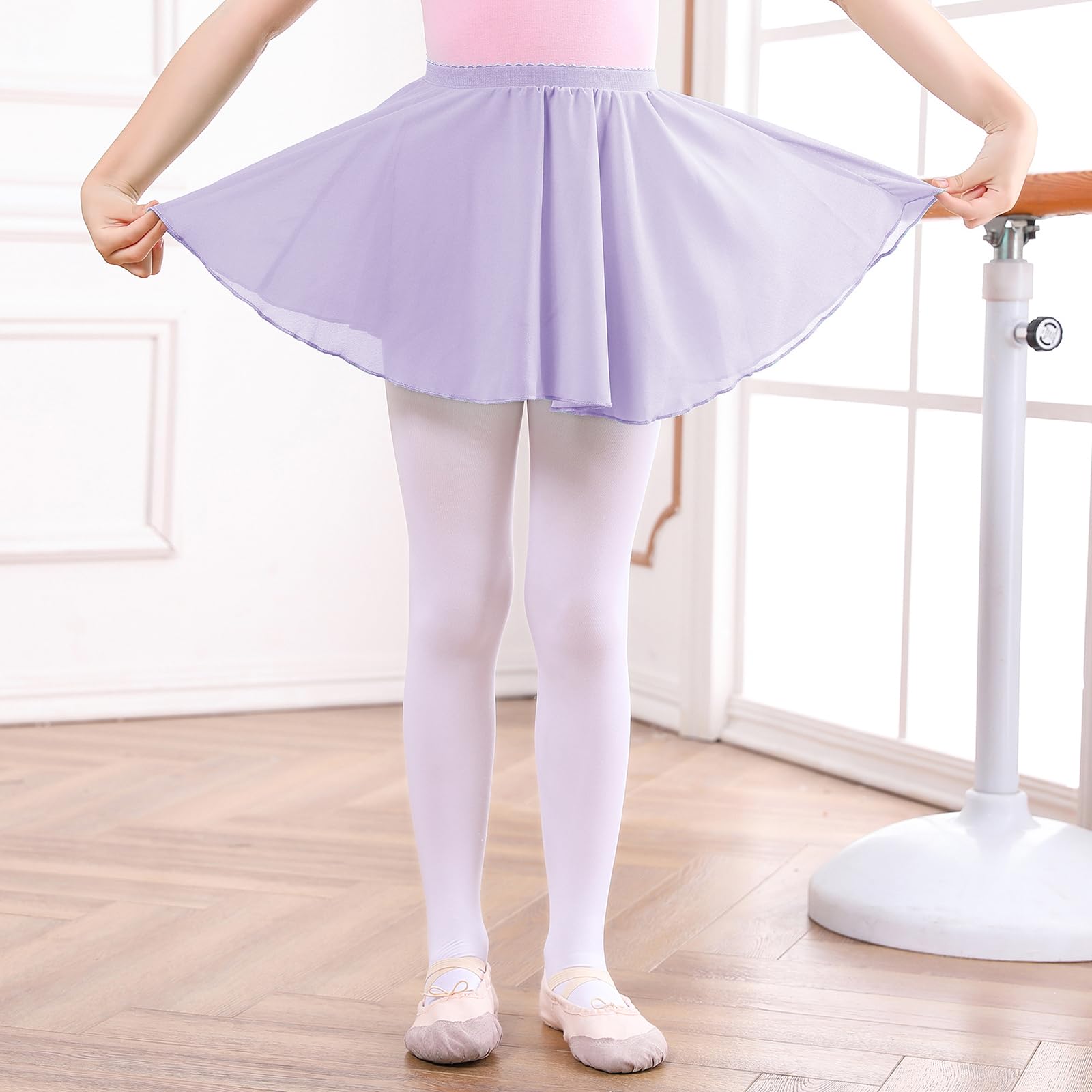 Ballet Skirt for Girls - Pull On Dance Wrap Skirt with Elastic Waist, Sheer Ballet Tutu for Toddler to Teen - Perfect for Recitals, Performances & Dance Classes