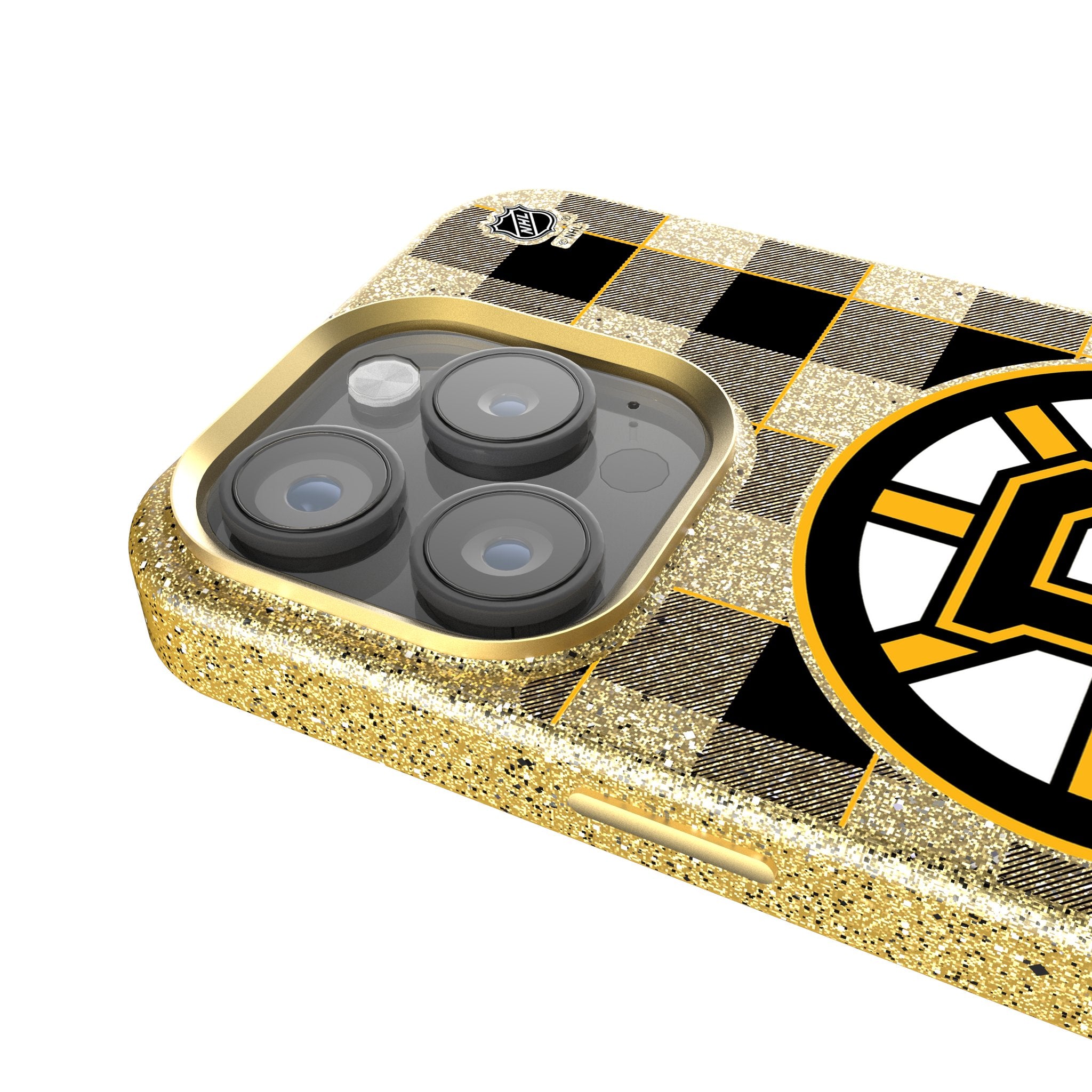 Boston Bruins Plaid Bling Phone Case - Stylish Protective Cover for iPhone & Android | Perfect for Hockey Fans & Game Day