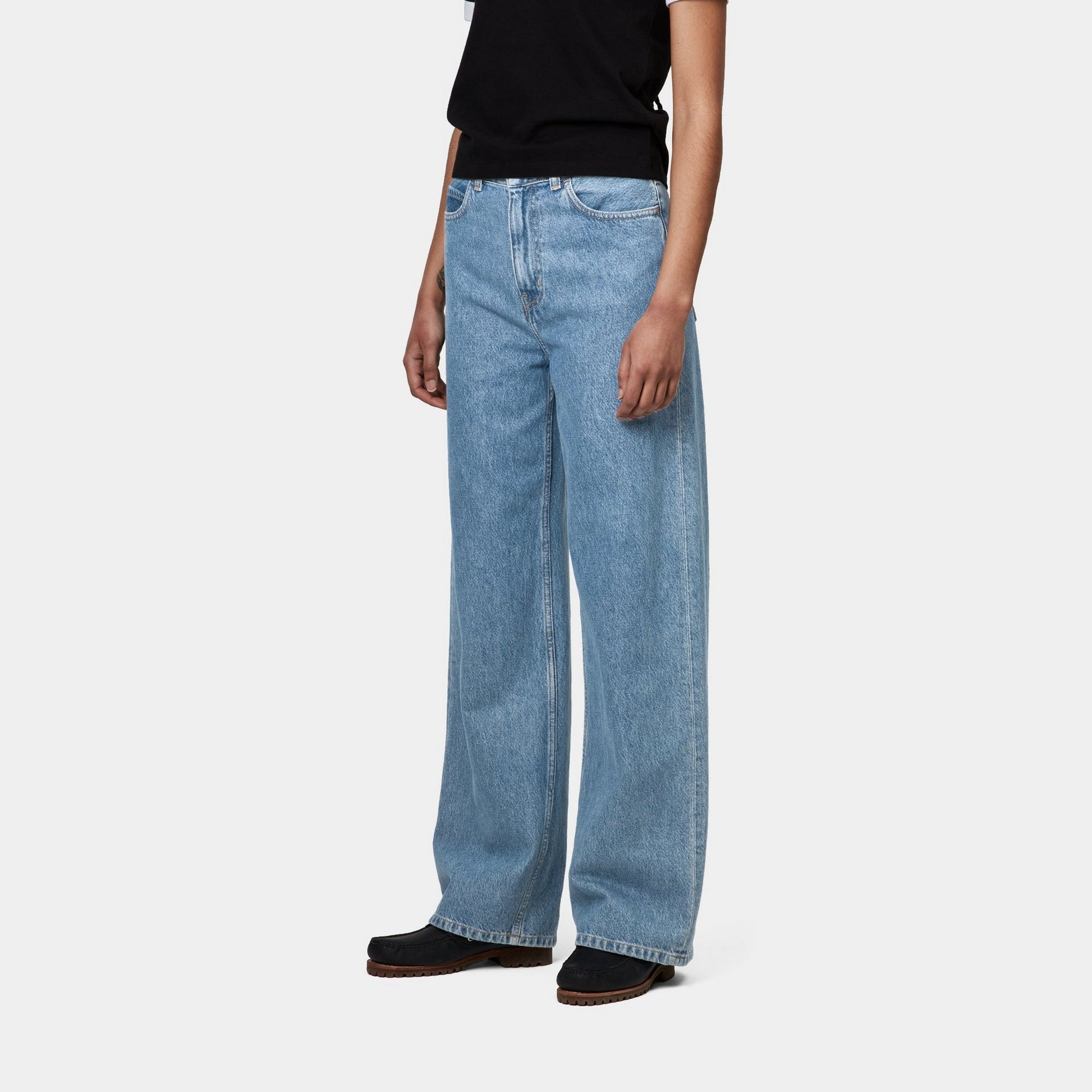 Jane Women's High Waisted Blue Distressed Denim Jeans | Heavy Stone Wash | Comfortable & Stylish for Casual Wear, Work or Night Out