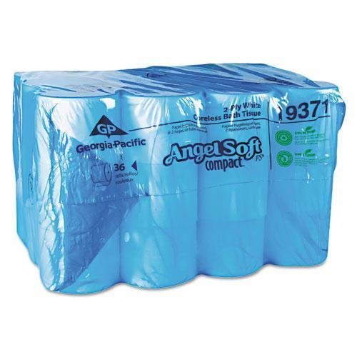 Georgia Pacific 19371 Compact Coreless Bath Tissue, White - 750 Sheets per Roll, 36 Rolls per Carton | Soft & Strong Toilet Paper for Home, Office & Travel Use