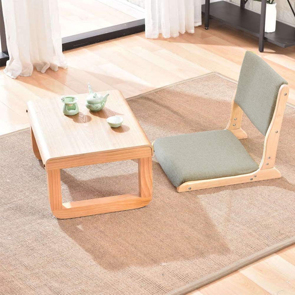 Foldable Tatami Meditation Floor Chair - Portable Japanese Legless Accent Furniture with Cushion for Living Room, Bay Window, Reading & Relaxation | Perfect for Zen Decor, Yoga, and Small Space Living