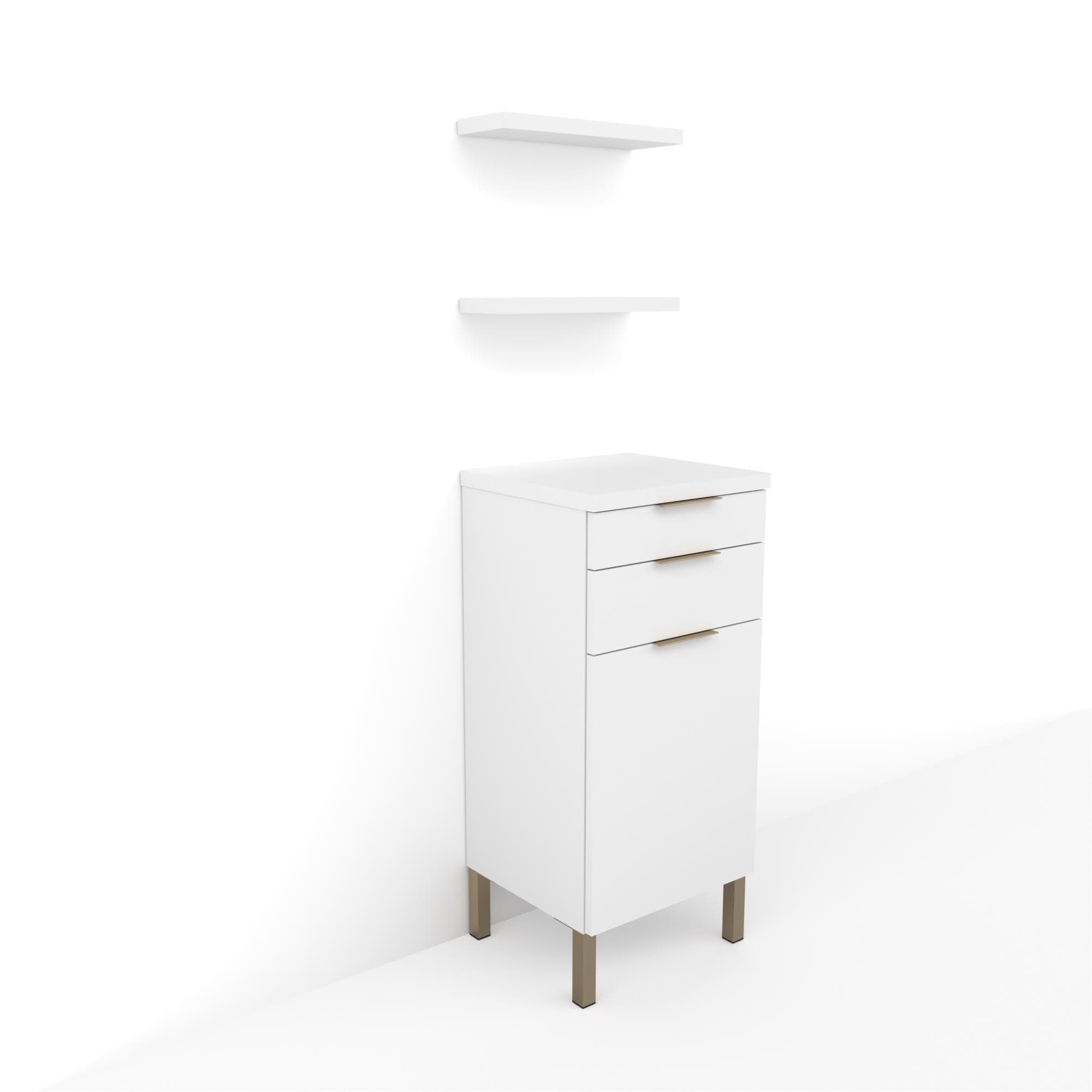 Aspen Styling Tower with Metal Legs and Floating Shelves - Modern Display Stand for Retail Stores, Boutiques & Salon Showcases