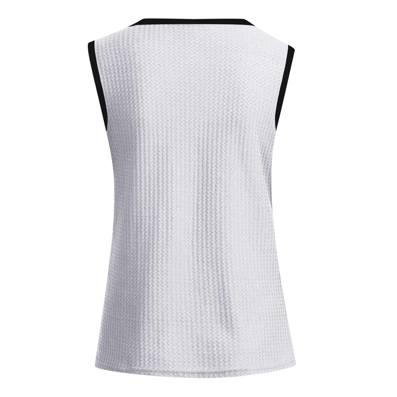Women's V-Neck Knit Off-Shoulder Vest - Summer Fashion Casual Sleeveless Blouse & Loose T-Shirt (White) | Perfect for Beach Outings, Date Nights & Summer Vacations