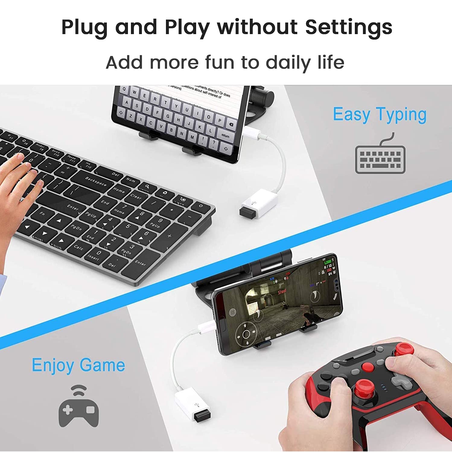 USB C to USB 3.0 Adapter 2 Pack - Type C Male to USB Female OTG Cable - Thunderbolt 3 to USB 3.1 Converter for MacBook Pro/Air M2/M1, iPhone 16/15 Pro Max, iPad Pro, Galaxy S24/S23/S22/S21 - Perfect for Data Transfer, Charging & Device Connectivity