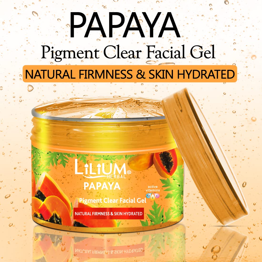 Lilium Pigment Clear Papaya Facial Gel - 250g | Natural Firming & Hydrating Skin Brightening Gel | Nourishes & Tightens Skin | Perfect for Daily Skincare Routine & Anti-Aging Treatment