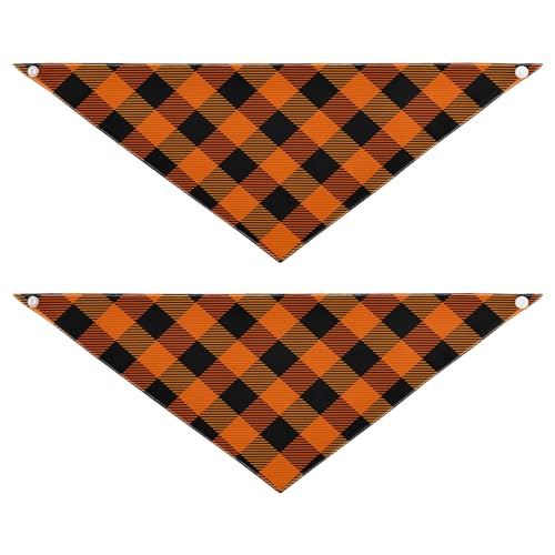 Orange And Black Buffalo Check