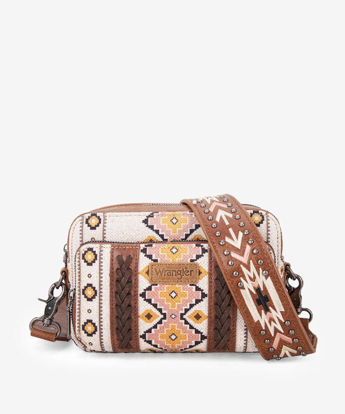 Wrangler Aztec Printed Crossbody Purse - Stylish Boho Shoulder Bag for Women | Perfect for Travel, Shopping & Everyday Use