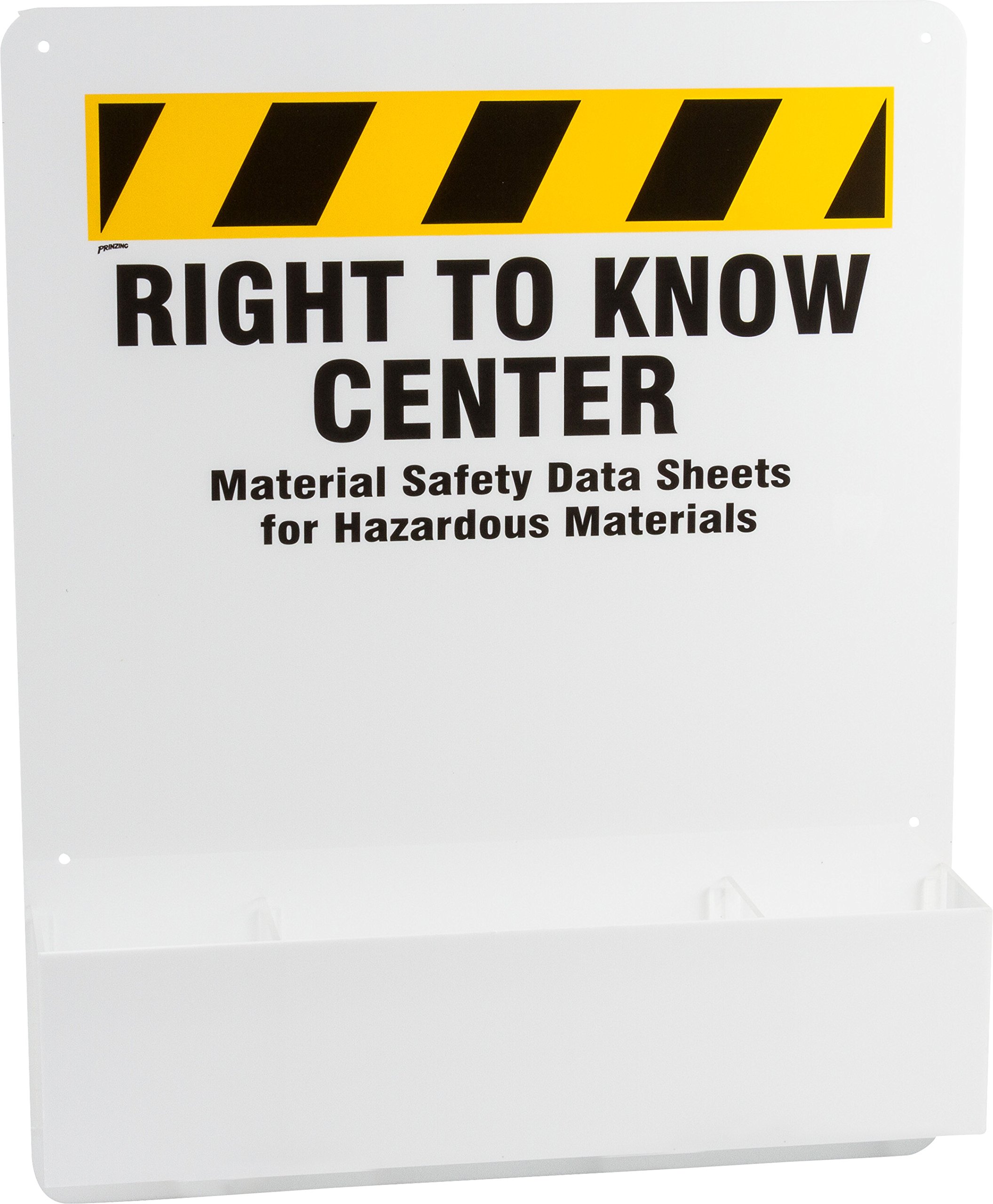 Brady RK359E Prinzing Right-to-Know Safety Sign Board - White (1 Each) | OSHA Compliant Workplace Hazard Communication Sign for Industrial & Laboratory Use