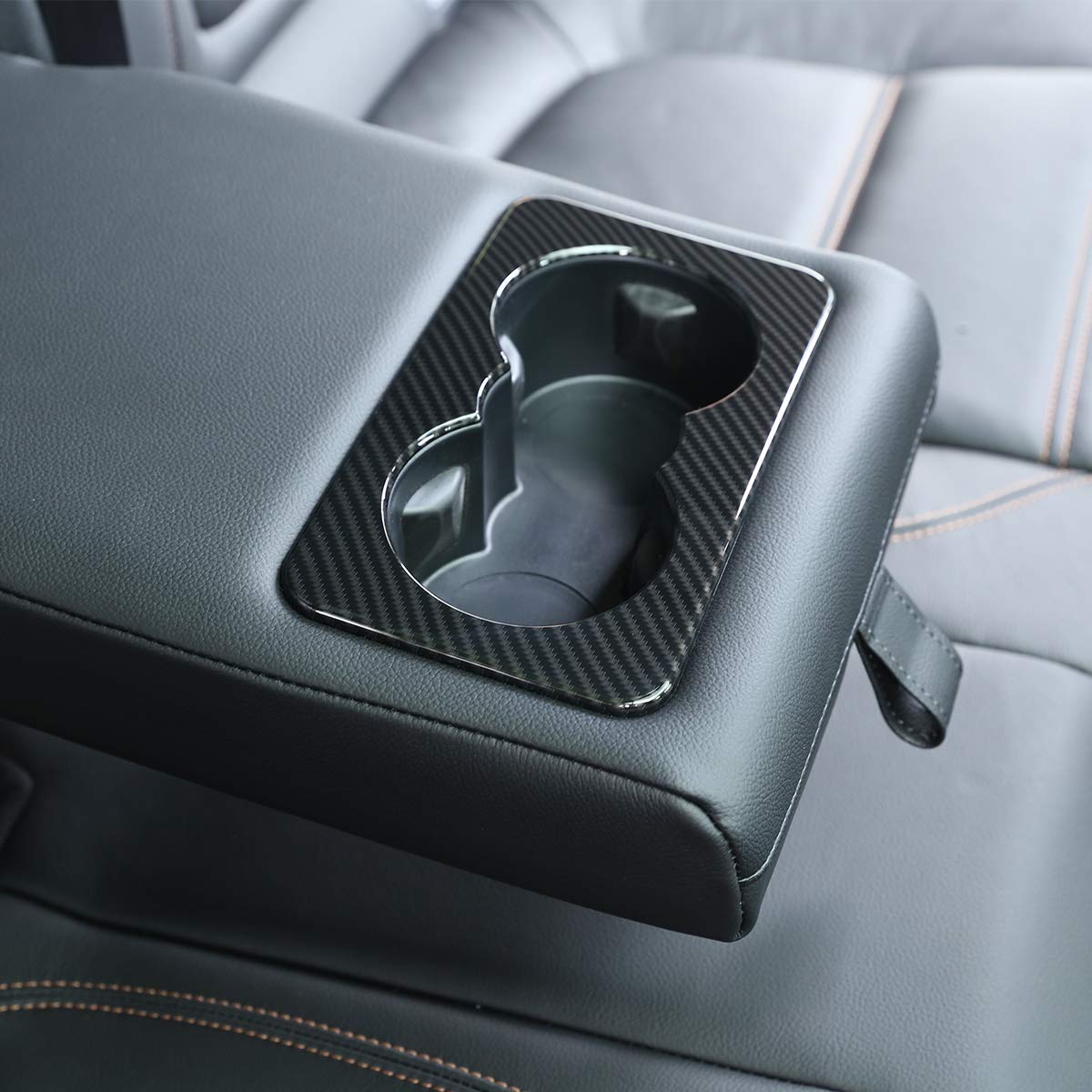 Carbon Fiber Car Rear Seat Cup Holder Cover Trim for Jaguar F-Pace X761 XE X760 XF X260 - Auto Accessories for Luxury Car Interior Upgrade & Organization