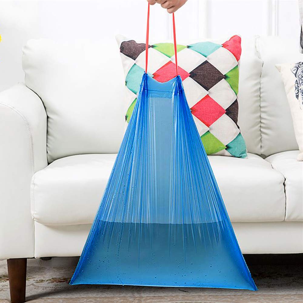 10 Gallon Kitchen Trash Bags with Drawstring - Blue Heavy Duty Garbage Bags (2 Rolls/110 Count) for Home, Office & Outdoor Waste Disposal
