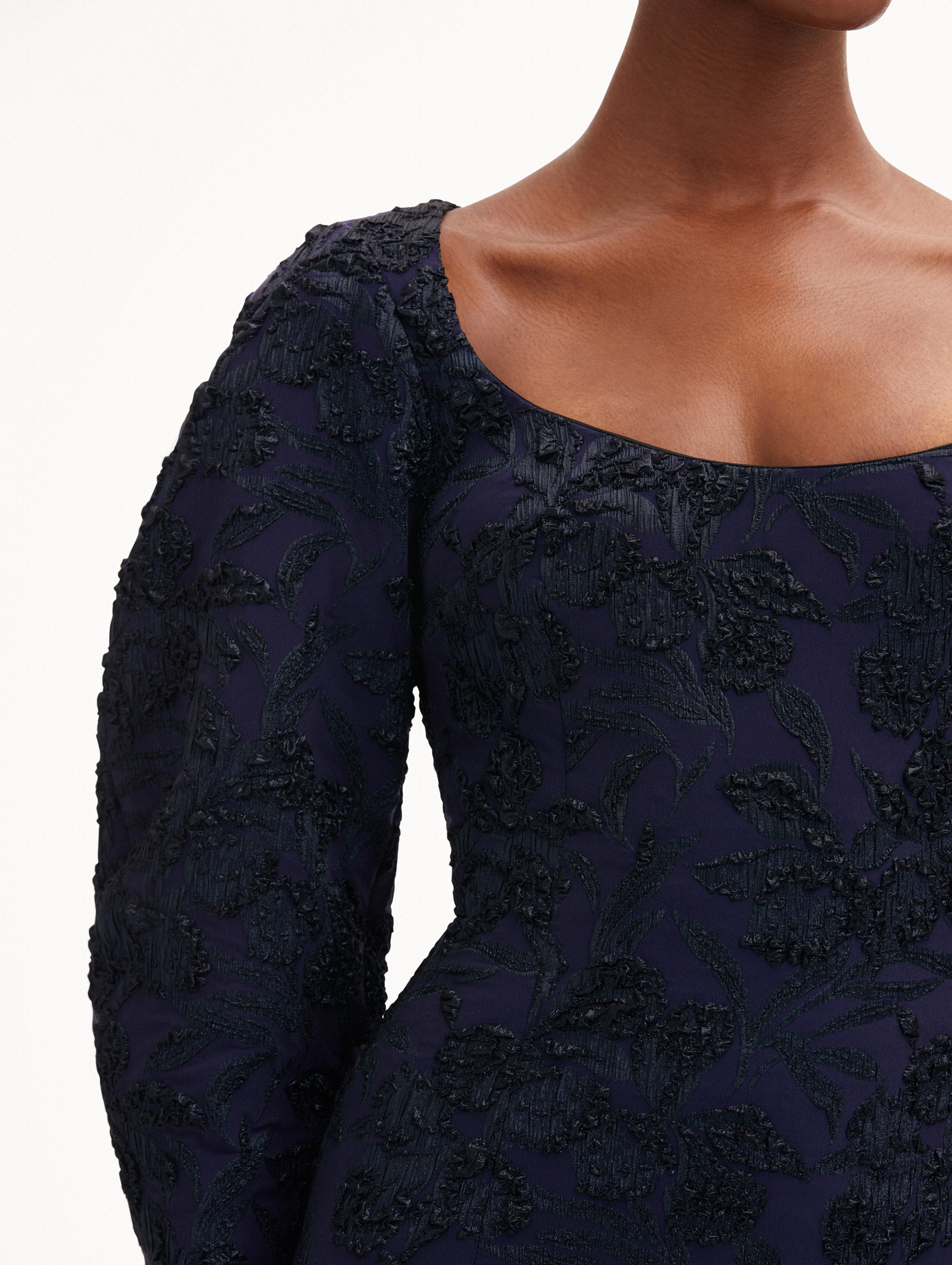 Elegant Metallic Orchid Jacquard Column Gown - Perfect for Evening Galas, Weddings & Formal Events