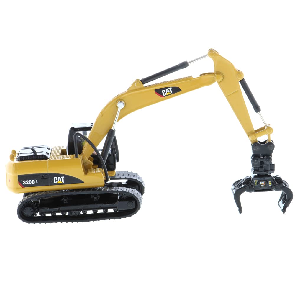 1:87 Scale Diecast Caterpillar 320D L Hydraulic Excavator with Work Tools - HO Scale Construction Equipment Model 85652 by Diecast Masters | Collectible Die-Cast Truck for Display & Construction Scene Dioramas