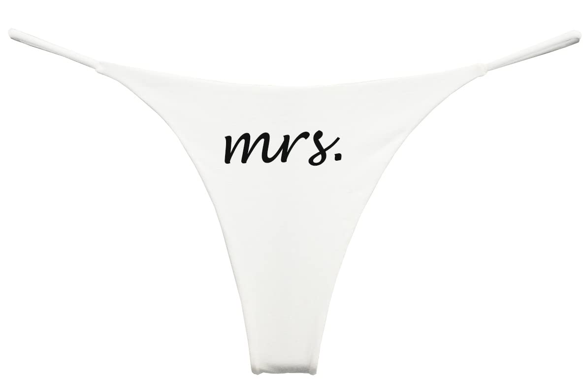 Southern Sisters Mrs Bridal Wedding Thong G String - Sexy Lingerie for Bridal Shower, Honeymoon & Wedding Night - Comfortable & Elegant Underwear for Special Occasions