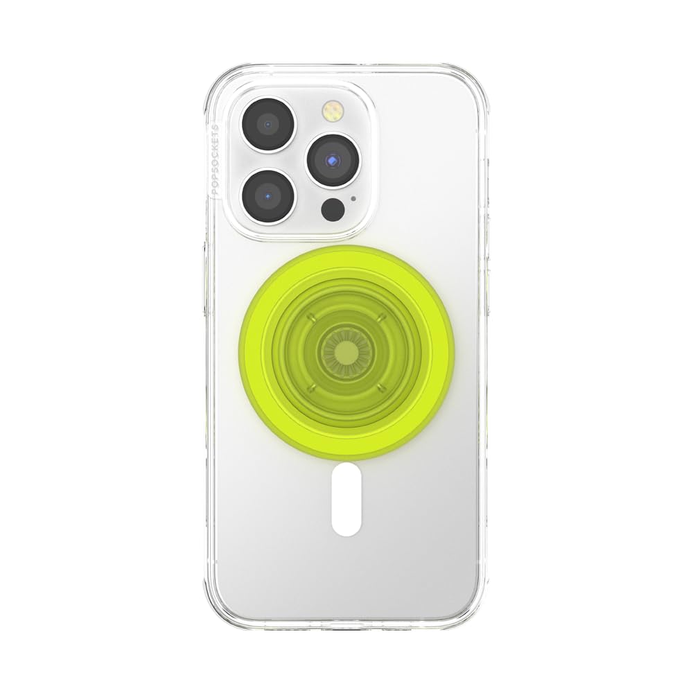 MagSafe-Compatible PopSockets Phone Grip & Holder | Wireless Charging Support | Glow-in-the-Dark Chartreuse Design | Perfect for iPhone 13/14/15, Galaxy S23 & More | Ideal for Gym, Travel & Daily Use