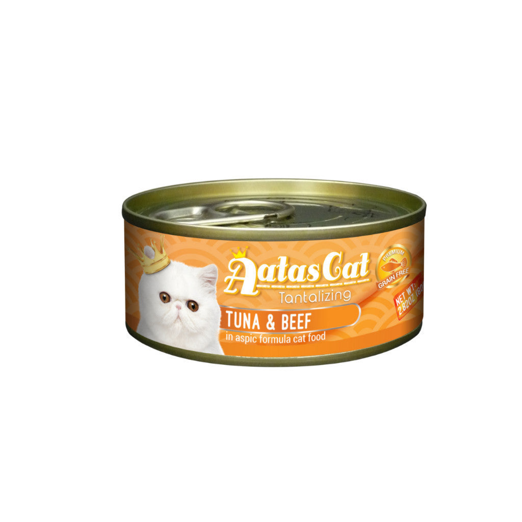 Premium Aatas Cat Wet Food - Tantalizing Tuna & Creamy Chicken Flavor, Nutrient-Rich Formula in 80g Can | Delicious Meal for Adult & Senior Cats | Perfect for Picky Eaters & Special Occasions