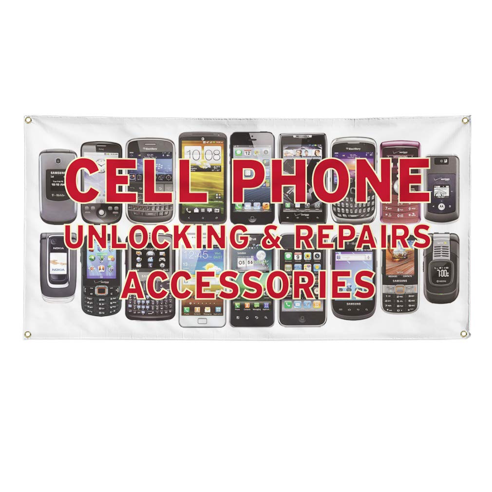 Durable Vinyl Banner 48x96 Inches - Weatherproof Outdoor Sign with 8 Grommets for Phone Repair Shops, Retail Stores & Industrial Yard Signs | Multiple Sizes Available for Business Advertising & Event Promotion