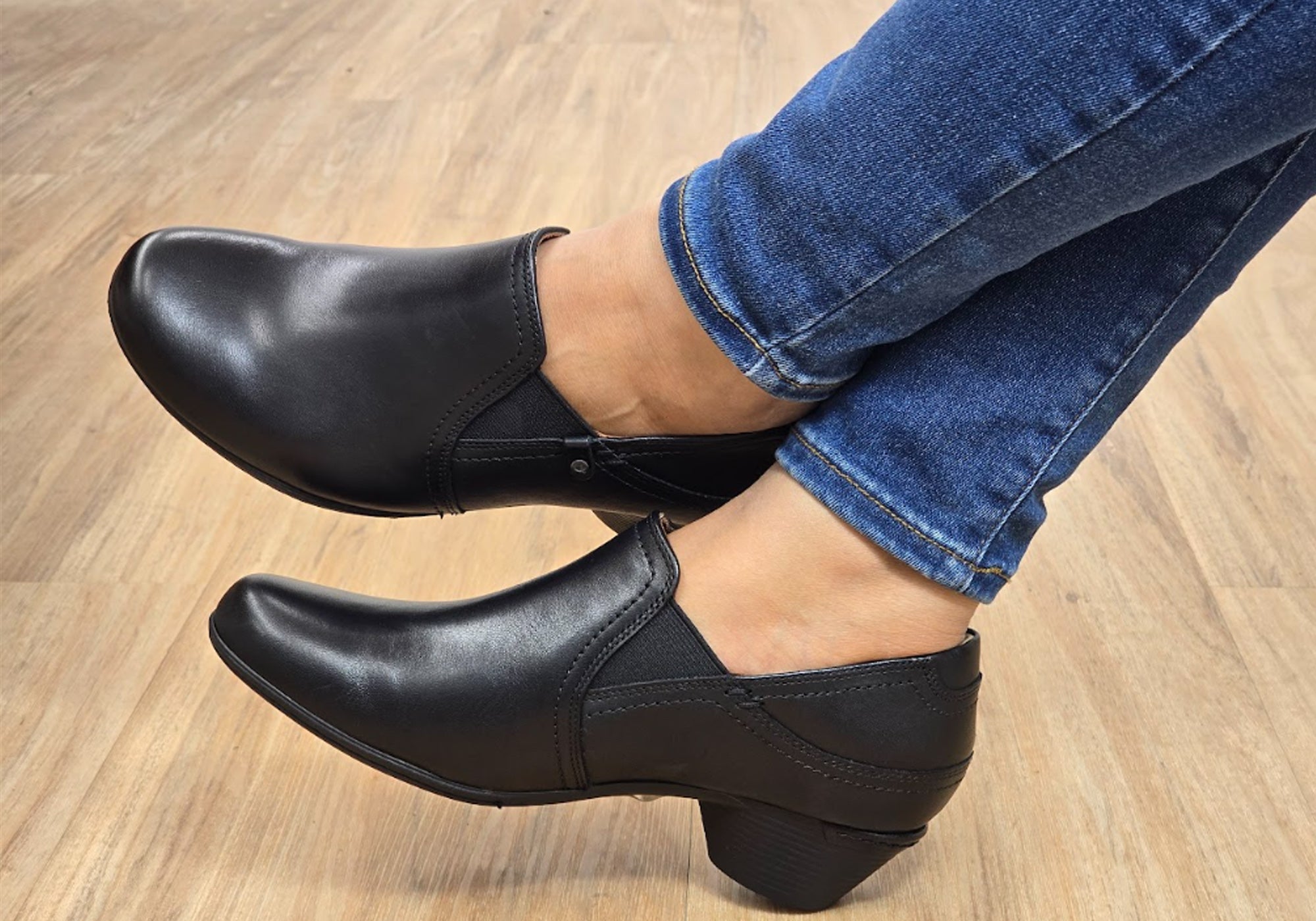 Cobb Hill Laurel Shootie Women's Comfortable Leather Low Heel Shoes for Work, Office & Everyday Wear