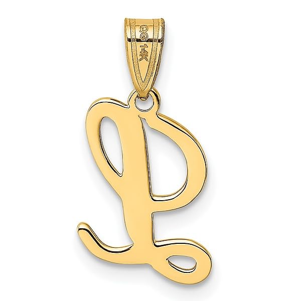 14K Solid Yellow Gold Dainty Letter L Initial Name Monogram Necklace - Personalized Jewelry Gift for Women, Birthday, Anniversary & Special Occasions