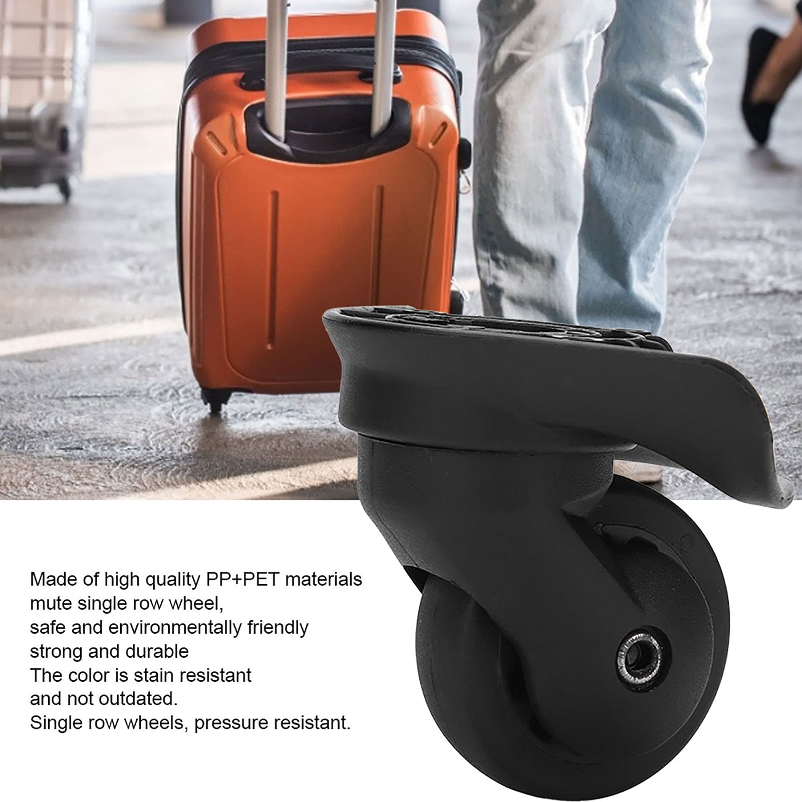 Akozon 2 Pack Universal Mute Single Row Wheel Replacement for Suitcase Luggage - Premium Travel Caster Wheels for Outdoor Equipment - Perfect for Carry-On Bags, Rolling Luggage & Everyday Use