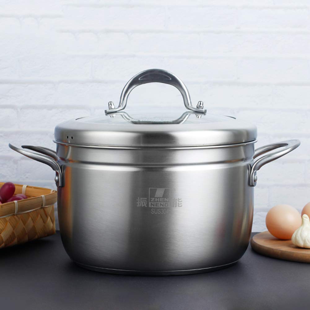 Premium Stainless Steel Steamer Pot - 24cm Japanese-Style Single Layer Thickened Food Steamer for Induction Cooker & Gas Stoves - Perfect for Dumplings, Vegetables & Seafood Cooking at Home