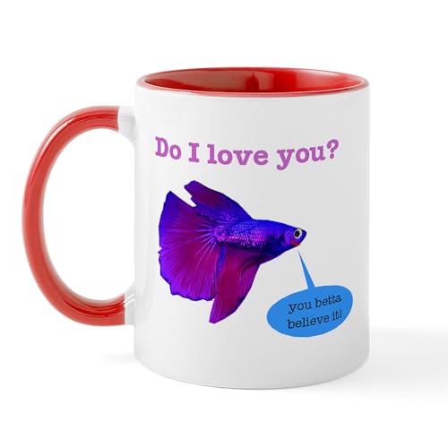 White/Red Inside - Betta Fish Mug
