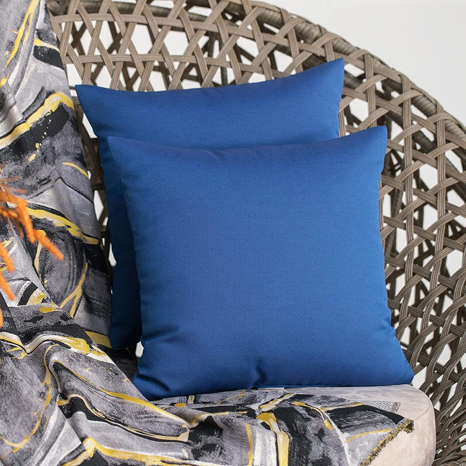 JMGBird Patio Pillow Covers 18x18 Inch - Waterproof Outdoor Decorative Throw Pillow Covers for Sofa, Couch, Bed, Patio Furniture - Perfect for Living Room, Bedroom, Garden & Porch Decor