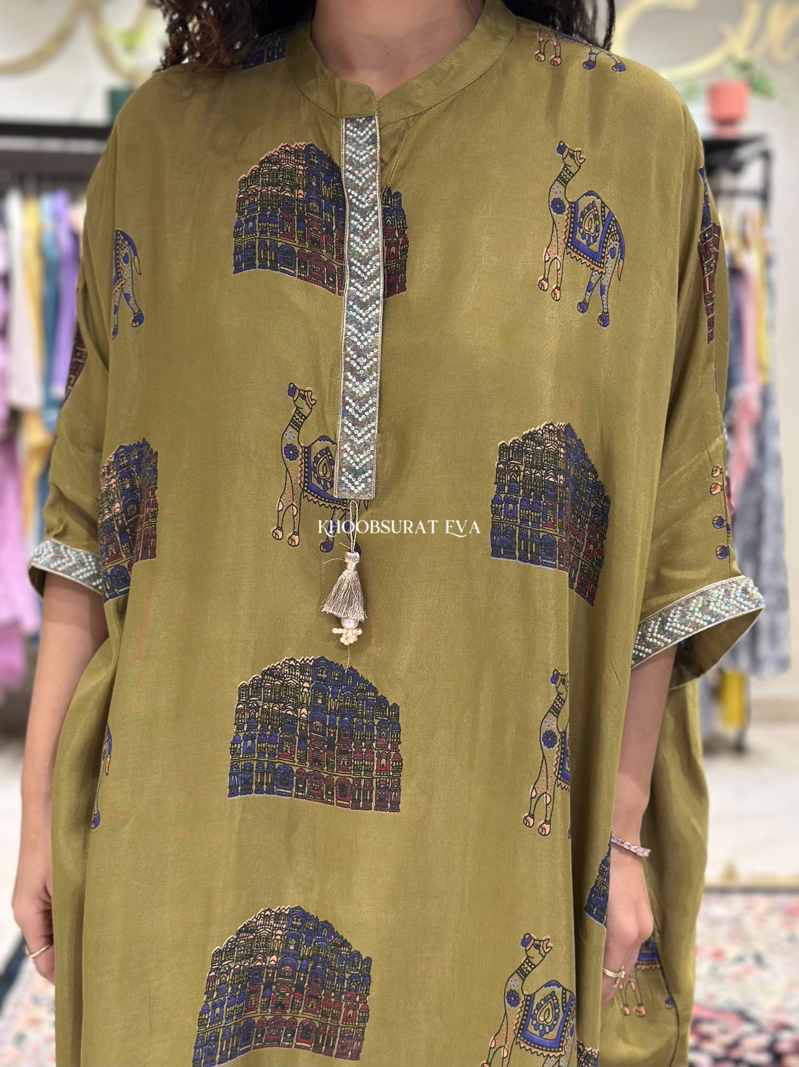 Stylish Jaipur Kaftan Tunic Co-Ord Set for Women | Boho Chic Ethnic Outfit | Perfect for Beach Vacations, Summer Parties & Casual Wear