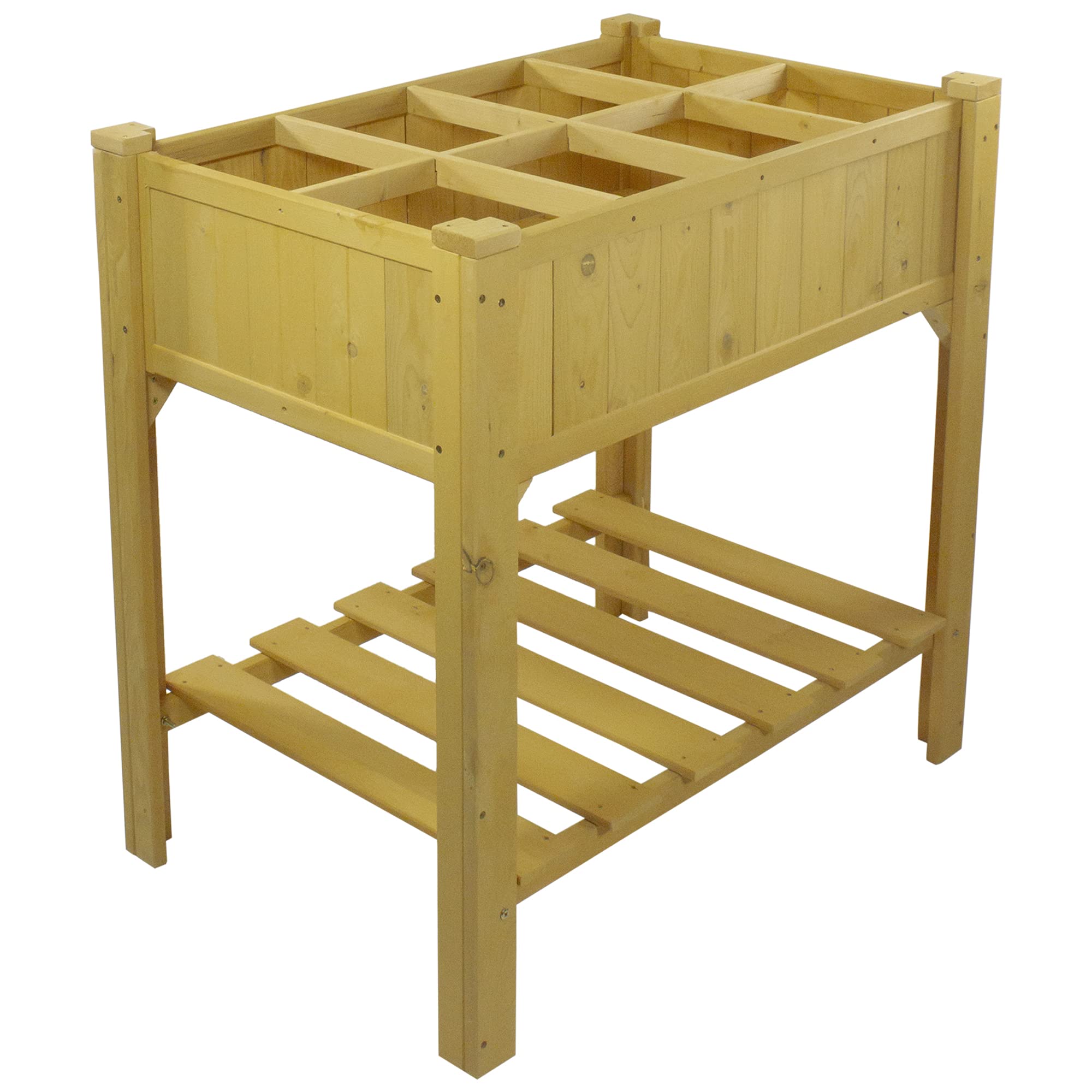 3ft Wooden Raised Garden Bed Planter Box with Shelf - Elevated Outdoor Gardening Solution for Vegetables, Flowers & Herbs - Perfect for Patio, Backyard & Small Space Gardening