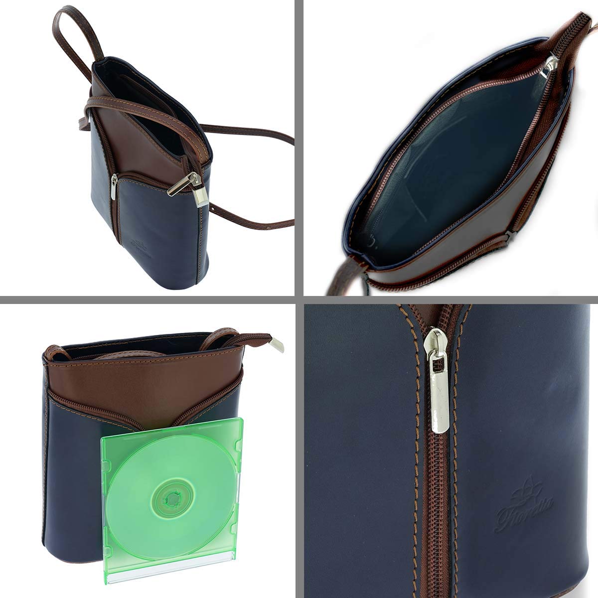 Genuine Italian Leather Crossbody Shoulder Bag for Women - Stylish Handbag Purse for Work, Travel & Everyday Use