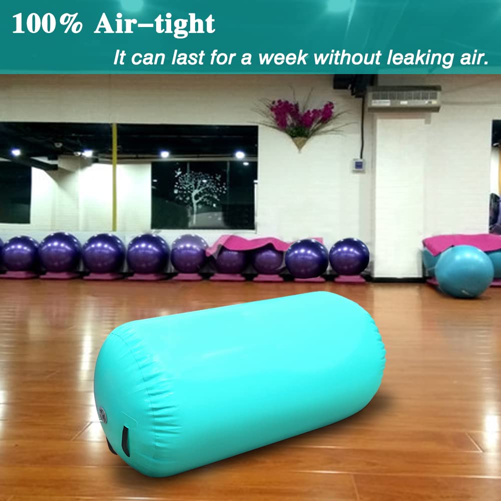 Inflatable Air Barrel Back Roller Tumbling Mat with Electric Pump - Gymnastic Equipment for Home Gym, Cheerleading & Yoga - Perfect for Stretching, Exercise & Tumbling Practice