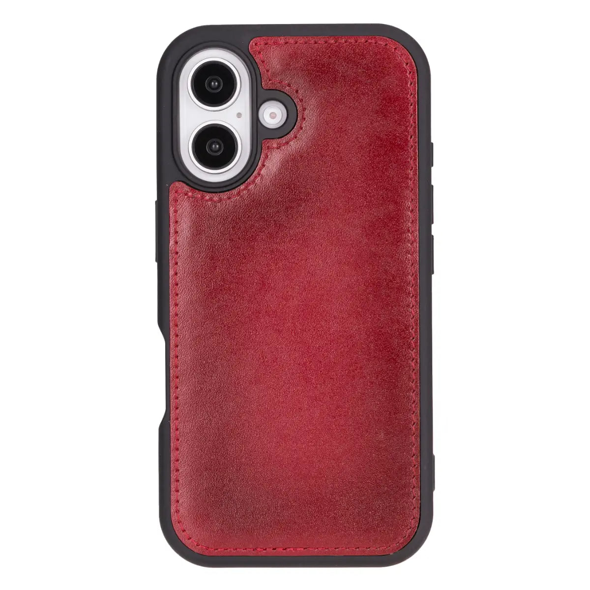 Premium Burnished Red Leather Wallet Case for iPhone 16 (2024 Model) - Slim Protective Cover with Card Slots | Perfect for Everyday Use, Travel & Business
