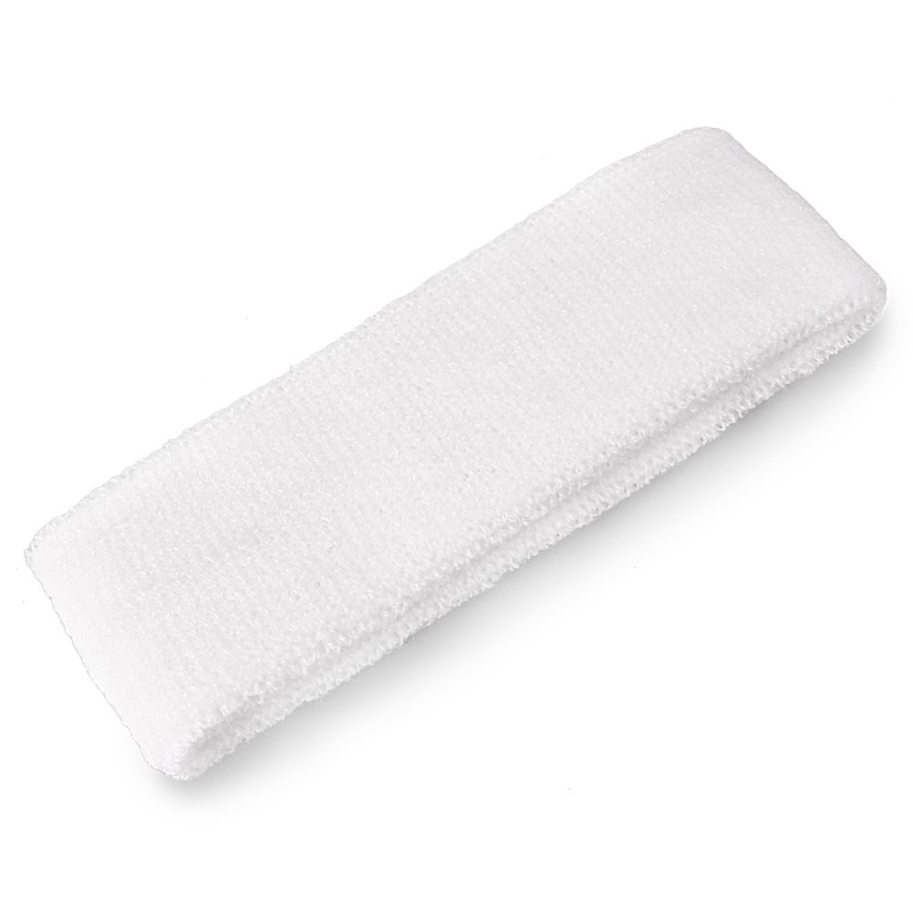 Mallofusa 4 Pack Cotton Sports Wristbands & Headbands - Sweat Absorbent Athletic Bands for Tennis, Yoga, Jogging, Basketball & Workouts - Perfect for Gym, Running & Fitness Activities