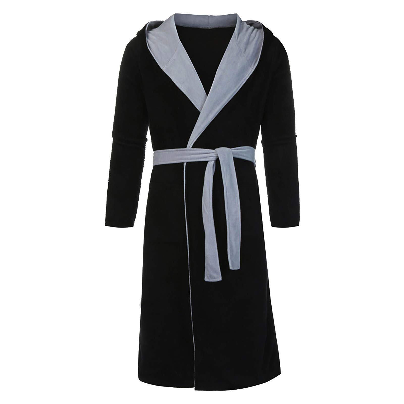 Vacger Men's Winter Long Sleeve Plush Robe - Soft Fleece Shawl Collar Bathrobe for Home, Lounge & Spa Wear - Cozy Warm Housecoat for Relaxation