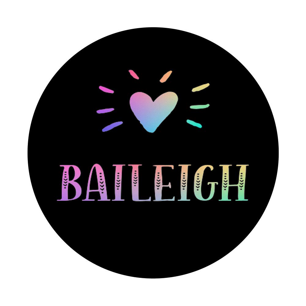 Baileigh Heart Rainbow Watercolor Love Name Phone Grip & Stand - PopSockets for iPhone, Samsung & Tablets - Perfect for Selfies, Video Calls & Secure Holding