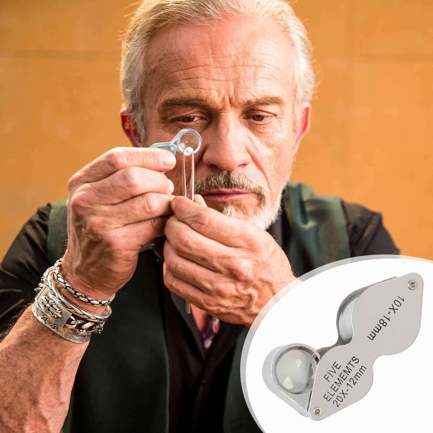 10X 20X Jewelers Loupe with Dual Lenses - Foldable Pocket Magnifier for Jewelry, Diamonds, Coins & Watches - Includes Storage Box - Perfect for Gem Appraisal, Coin Collecting & Watch Repair
