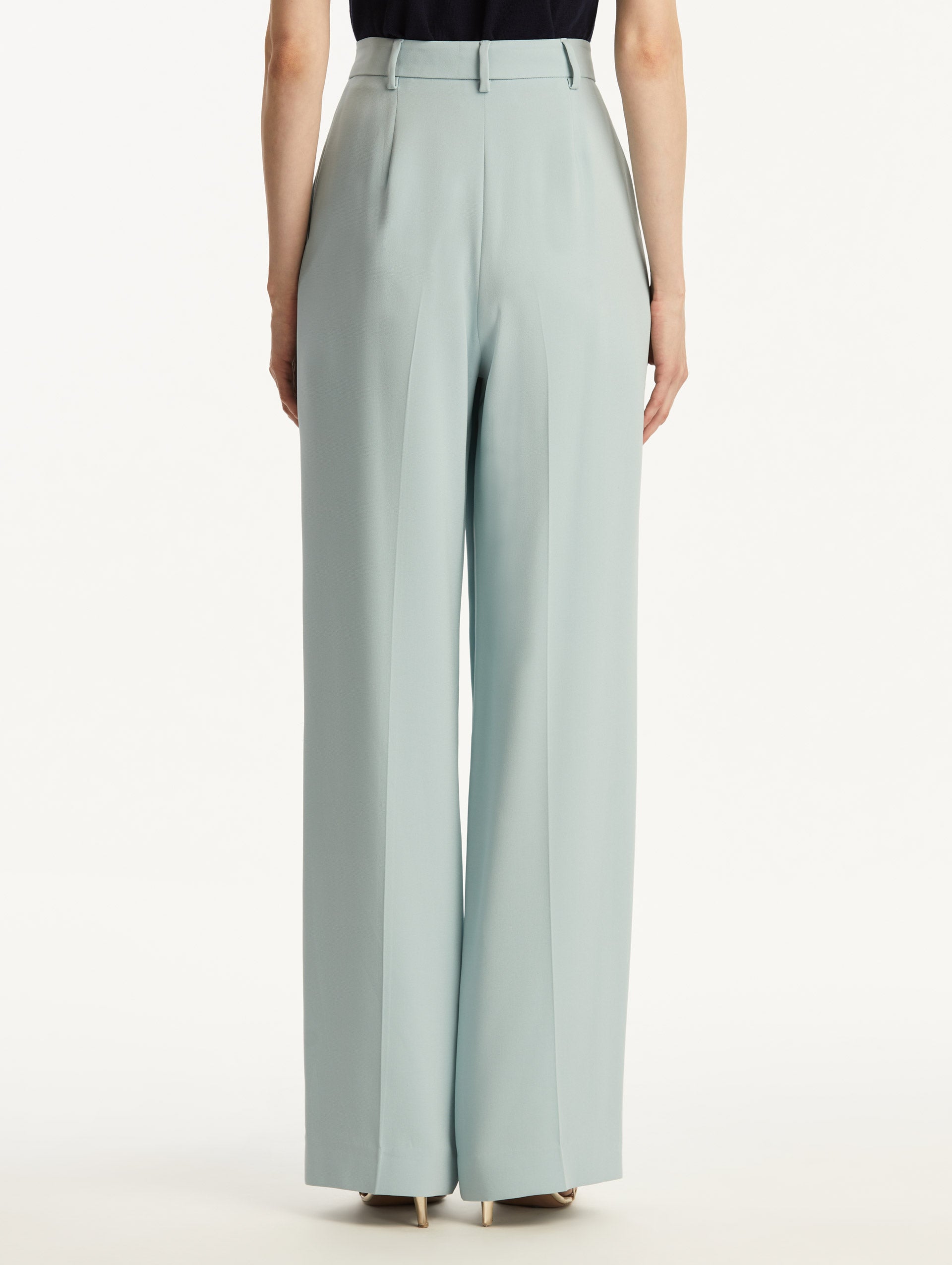 Luxury Wide Leg Silk Georgette Pants for Women - Elegant High Waist Palazzo Trousers for Office, Party & Special Occasions
