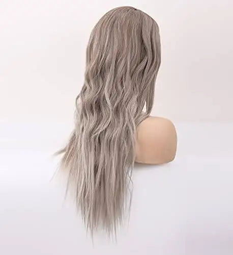 Long Wavy Synthetic Wig with Natural Center Part - Perfect for Cosplay, Halloween, and Daily Fashion Styling