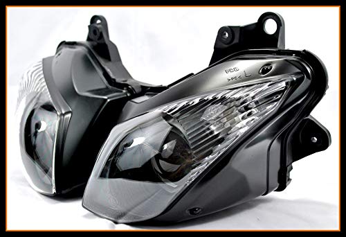 FDB Assembly Front Headlight Headlamp Kit - Clear Replacement for Kawasaki ZX10R (2008-2010) & ZX6R (2009-2012) - Perfect for Night Riding and Motorcycle Upgrades
