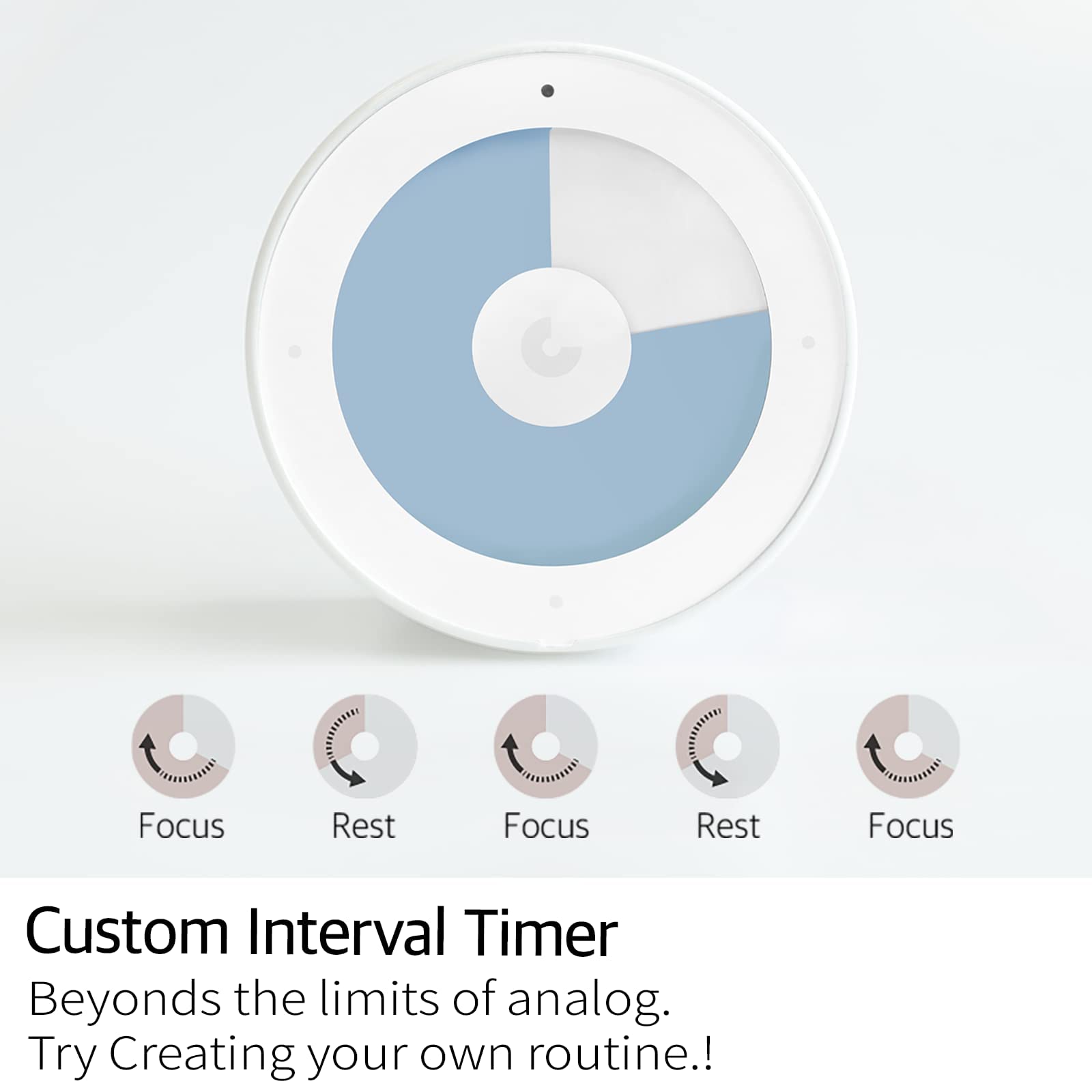 Minee3 Visual Timer - Study Tool for High Concentration & Work Efficiency, Pastel Marine Blue - Perfect for Focus, Pomodoro Technique, Classroom & Office Productivity
