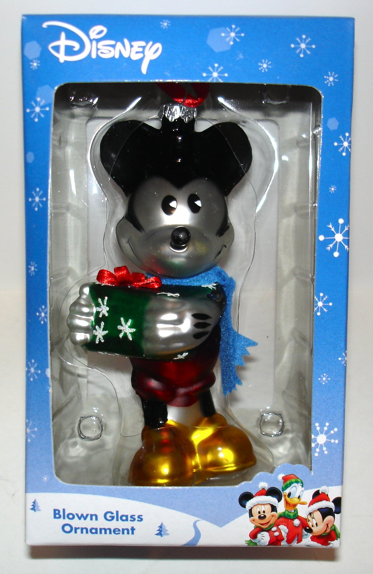 Mickey Mouse Blown Glass Christmas Ornament - Handmade Holiday Decor for Tree, Gift & Disney Collectors | Perfect for Xmas, Home & Party Decoration