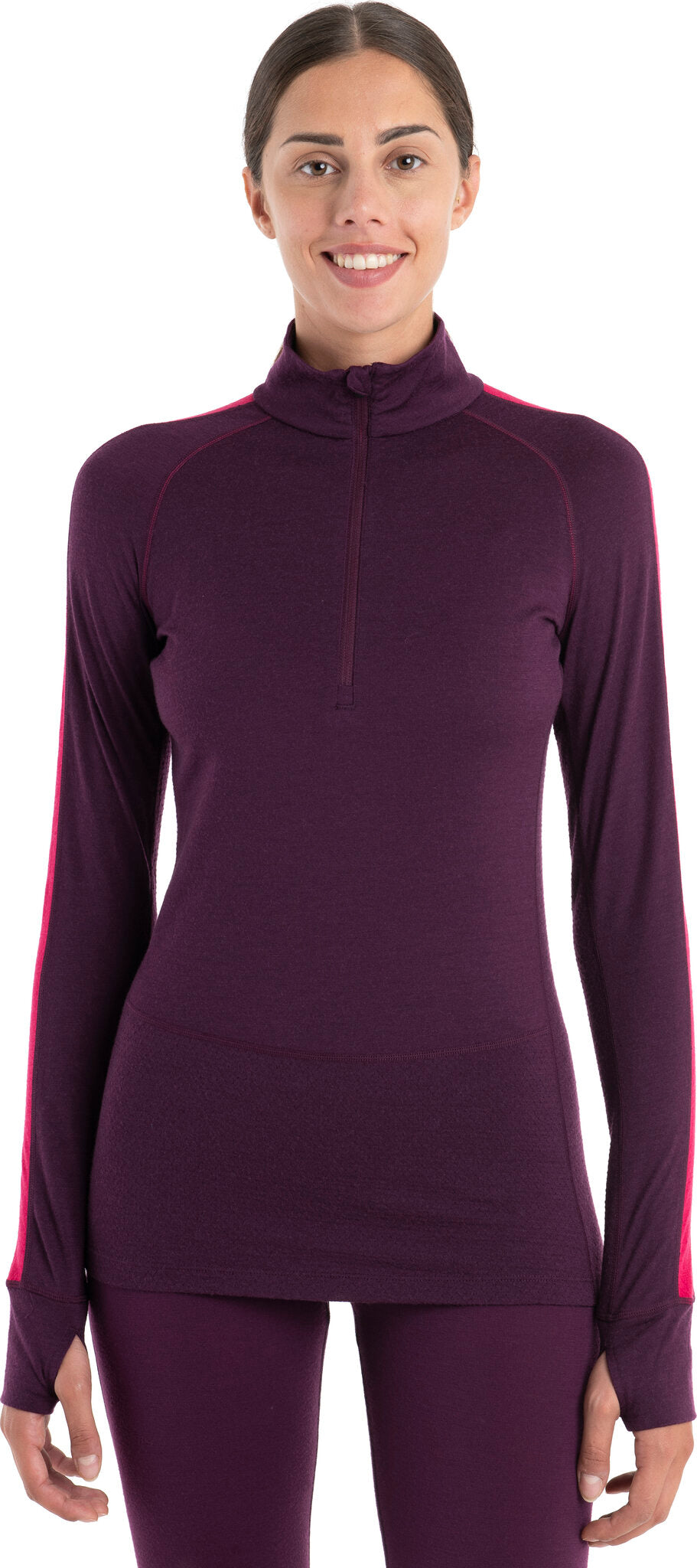 200 ZoneKnit Merino Wool Long Sleeve Half Zip Base Layer Top for Women - Perfect for Hiking, Skiing & Cold Weather Outdoor Activities