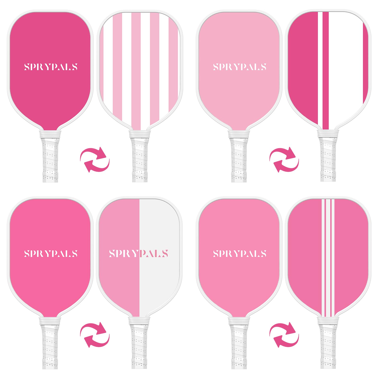 **USAPA Approved Pink Pickleball Paddles Set of 4 with 4 Balls & Carry Bag - Premium Wooden Paddles, Ergonomic Cushion Grip - Perfect for Women, Youth & Beginners - Indoor & Outdoor Play, Gifts for Pickleball Lovers**