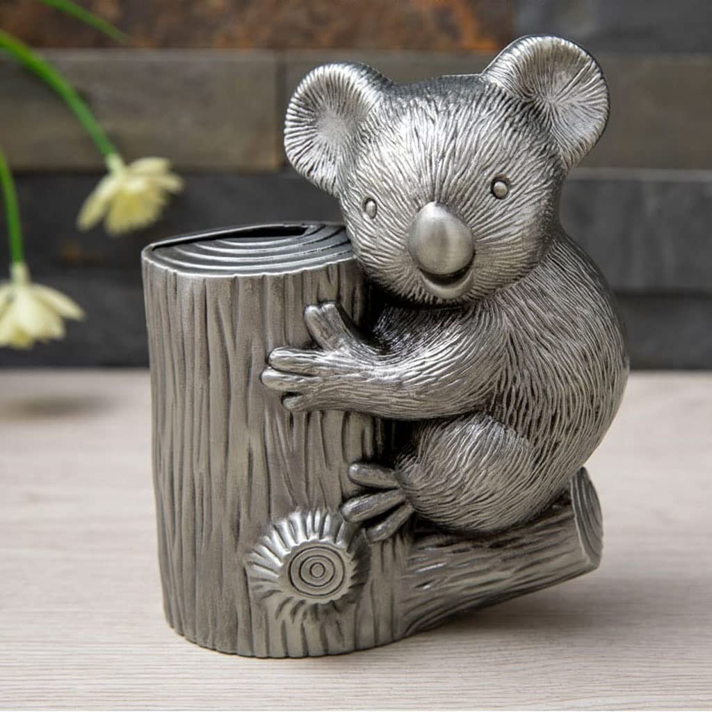 Cute Koala Shaped Piggy Bank - Zinc Alloy Metal Coin Bank for Kids | Creative Money Saving Gift for Birthday & Holidays | Perfect for Teaching Children Financial Responsibility & Home Decor