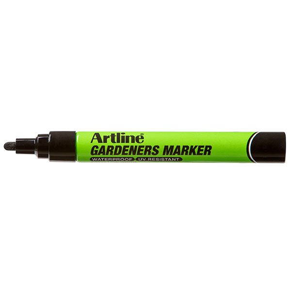 Artline Gardeners Permanent Marker Bullet Tip Black - 12 Pack - Waterproof & Fade-Proof Markers for Gardening, Labeling, and Outdoor Use