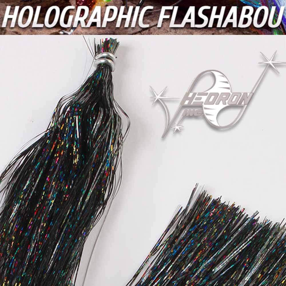 Hedron Holographic Flashabou Fishing Lures - Premium Saltwater & Freshwater Bass Trout Fishing Baits for Professional Anglers - Perfect for Night Fishing and Tournament Use